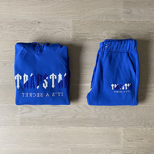 252 ¥ CHENILLE DECODED HOODED TRACKSUIT - DAZZLING BLUE/WHITE 