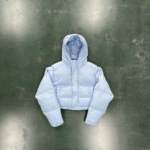 266¥ WOMEN'S DECODED HOODED PUFFER 2.0 JACKET -ICE BLUE 