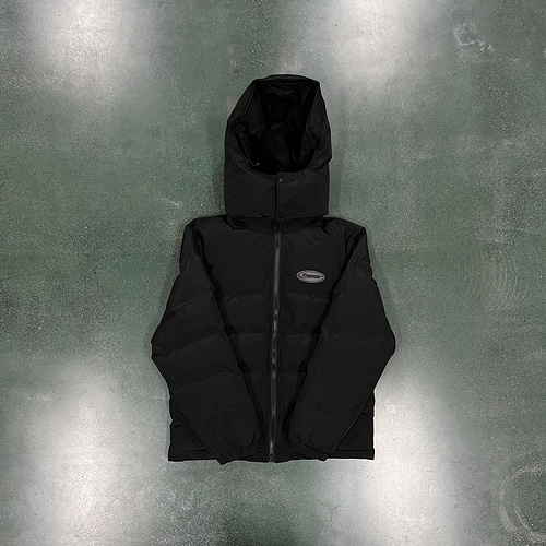 293¥ TRIPLE BLACK HYPERDRIVE DETACHABLE HOOD PUFFER JACKET 