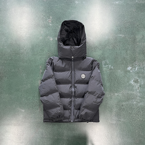 293¥ DETACHABLE HOODED PUFFER JACKET-stone 