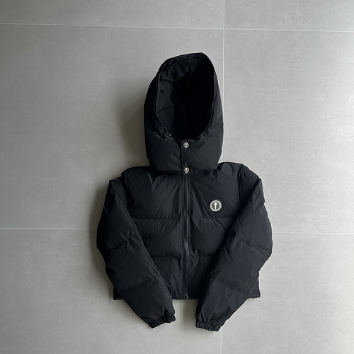 252¥ womens irongate detachable hooded puffer - black 
