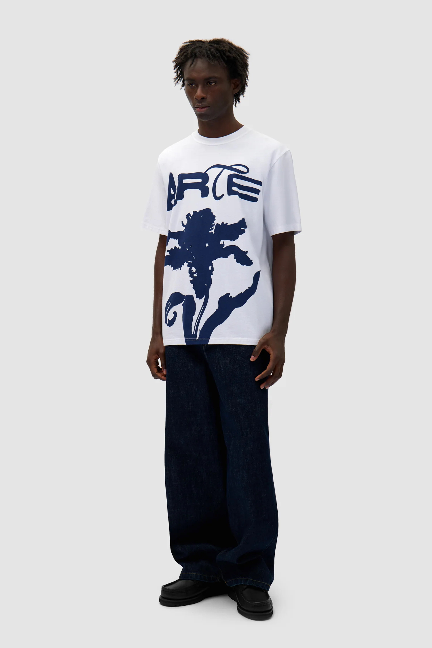 Arte Antwerp Men's white cotton big Arte Antwerp Men's white cotton big flower T-shirtT-shirt - Image 2