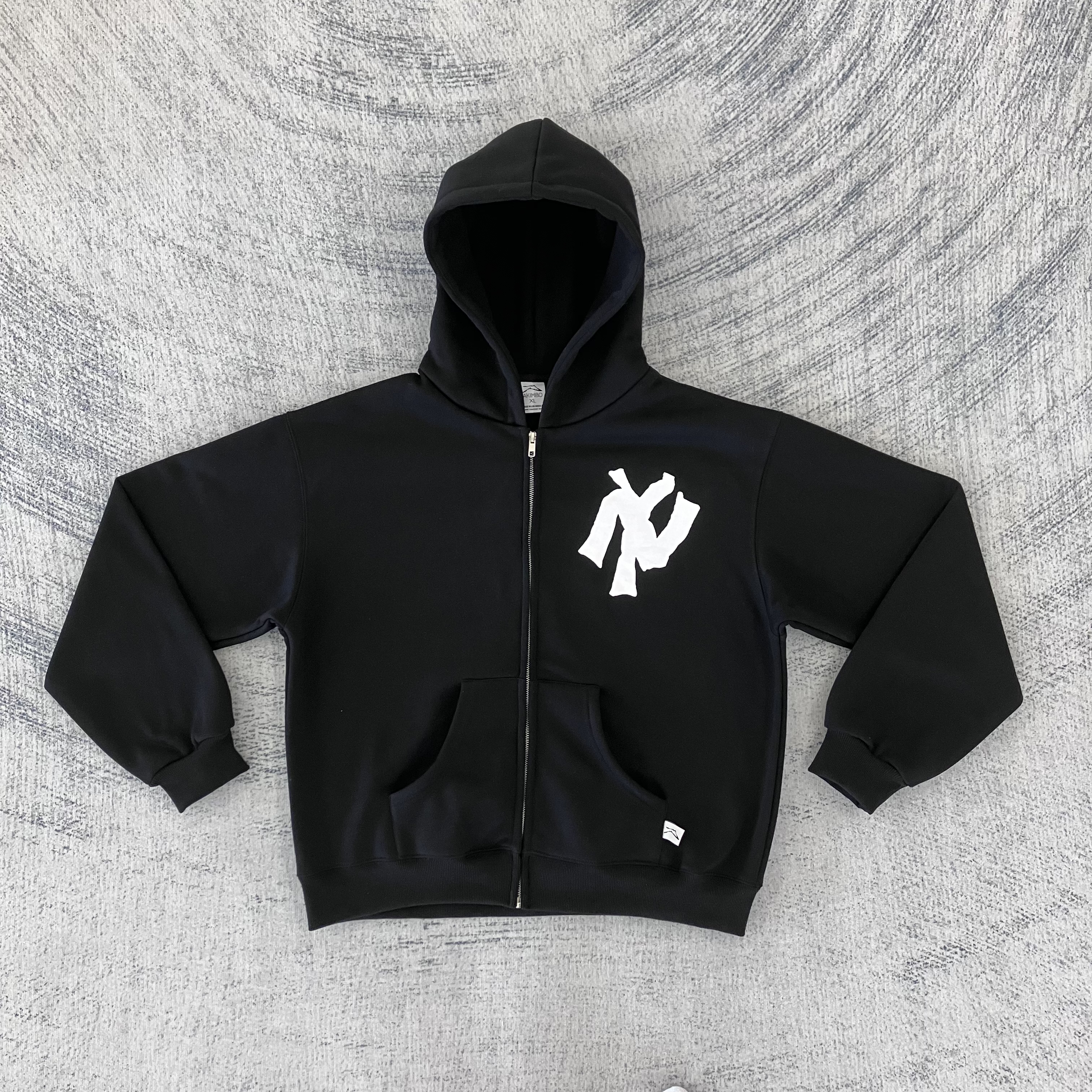 Akimbo club zip up hoodie black