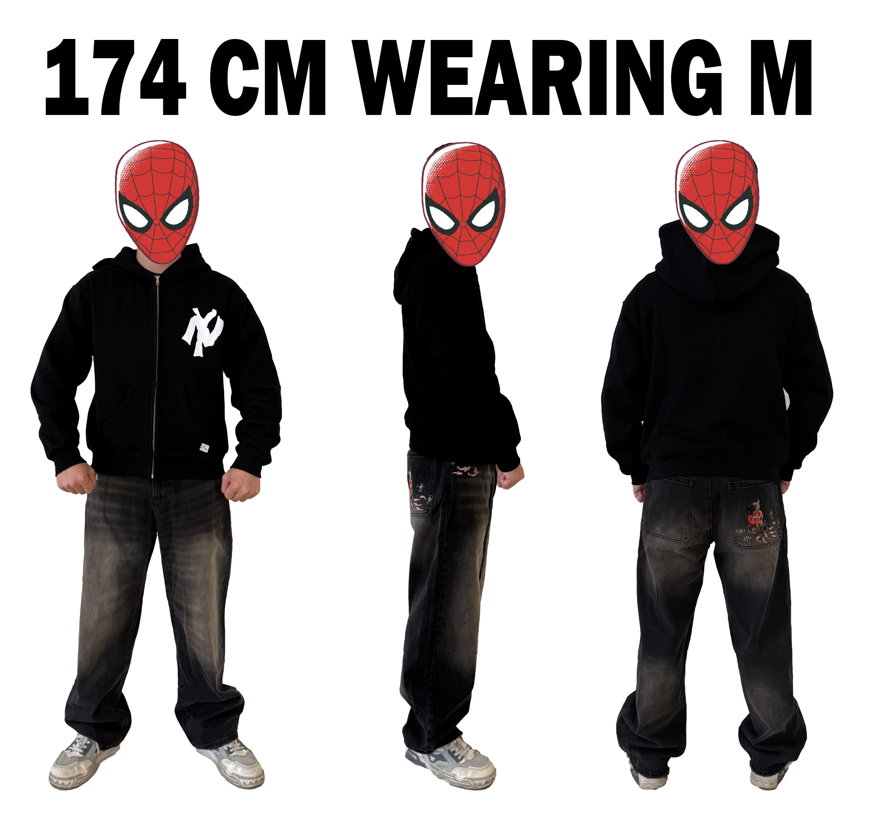 Akimbo club zip up hoodie black - Image 6
