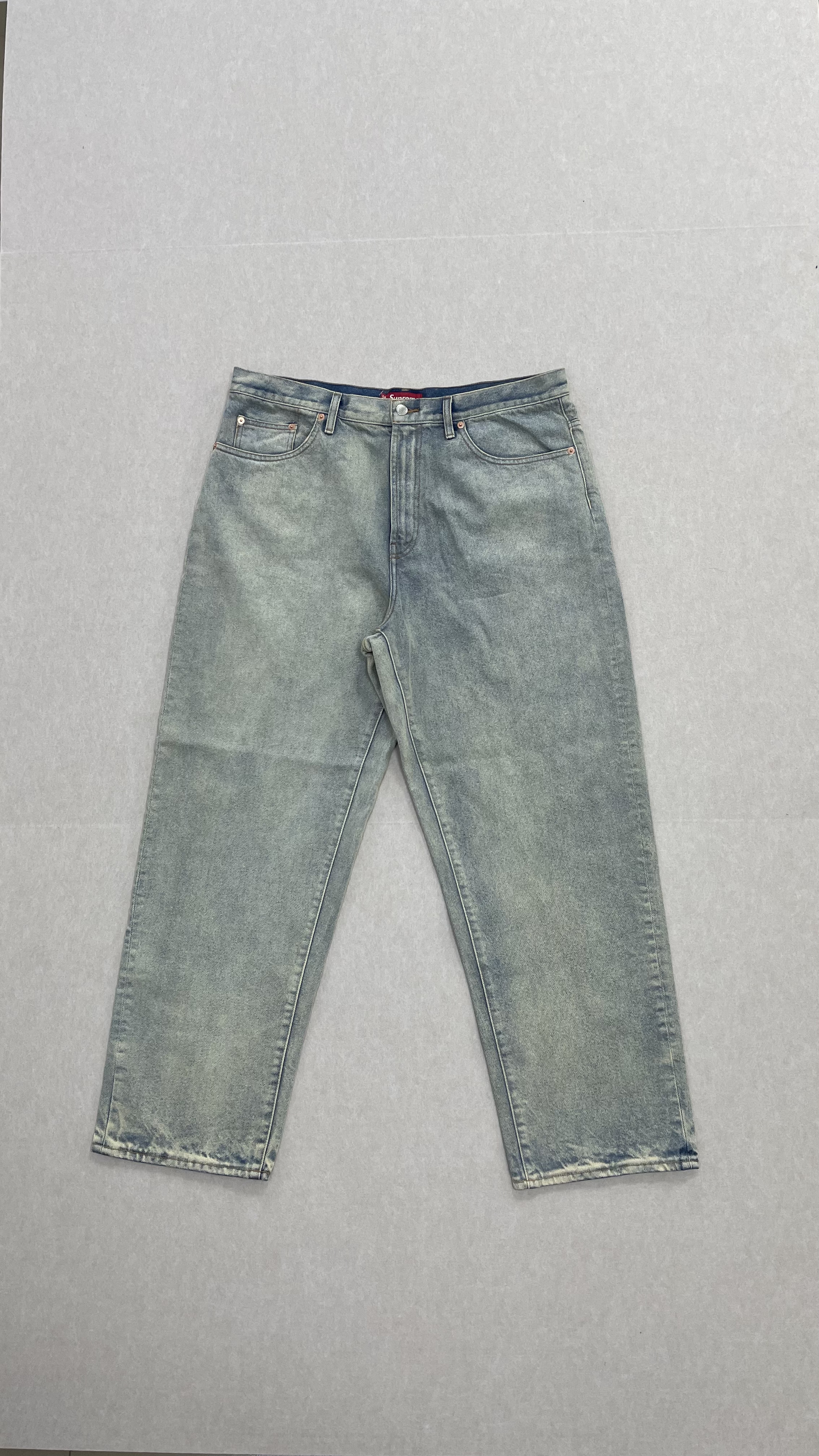 in stock sup dirty indigo jeans