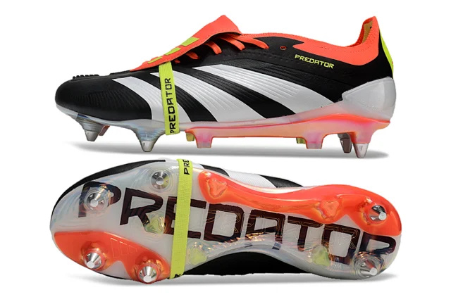 adidas Predator Elite “Solar Energy” SG Cleats - Core Black/White/Solar Red