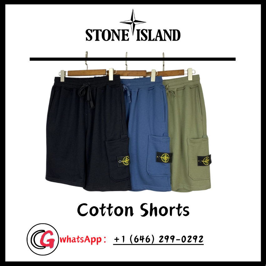 Stone Cotton Shorts