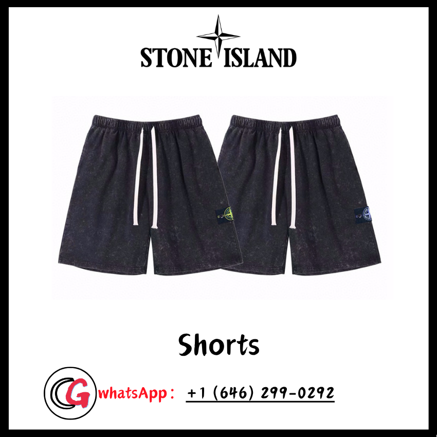 Stone Washed Fabric Shorts