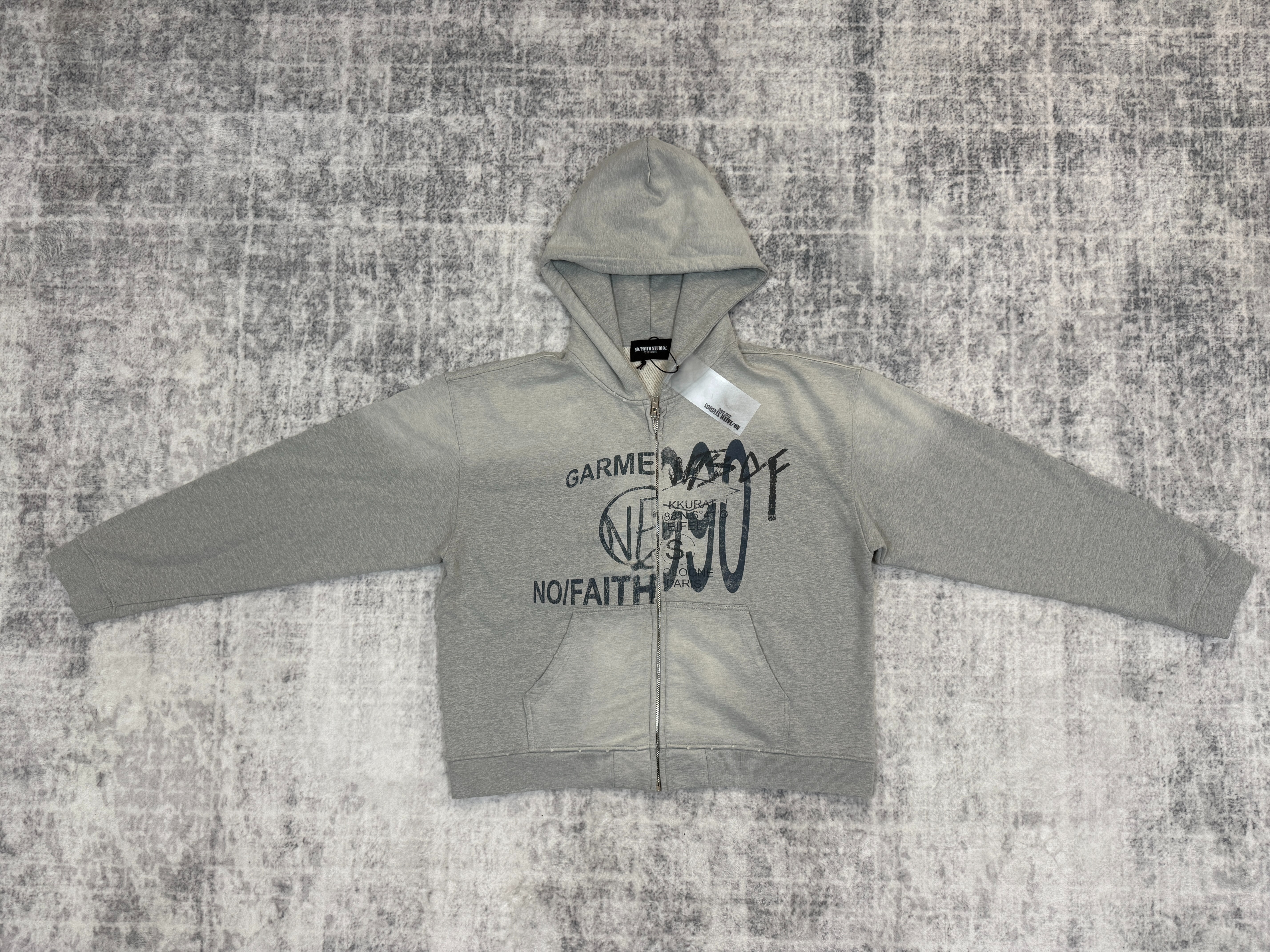 no faith grey zip up