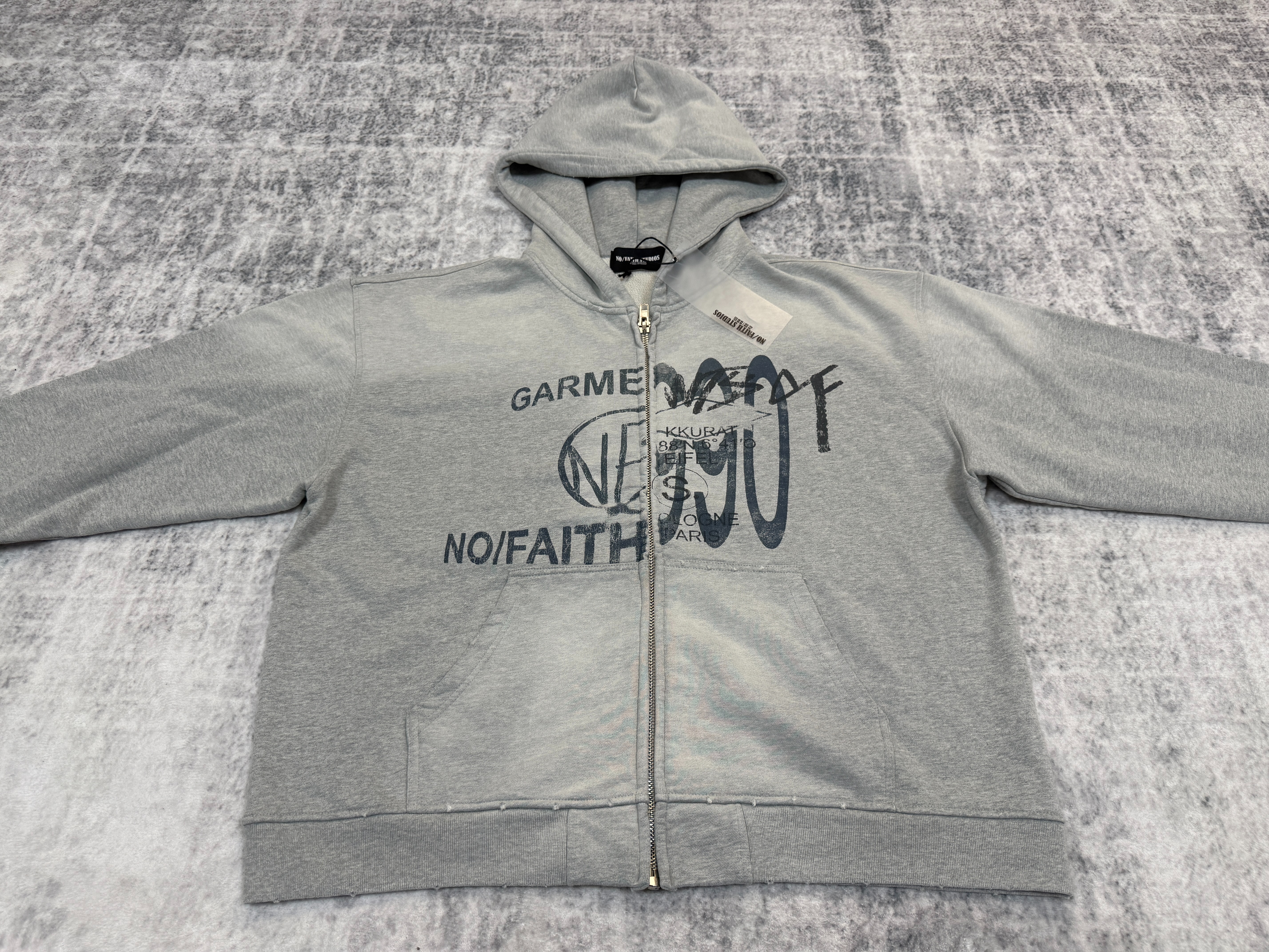 no faith grey zip up - Image 3